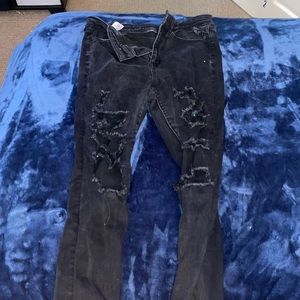 American Eagle Black Ripped Jeans